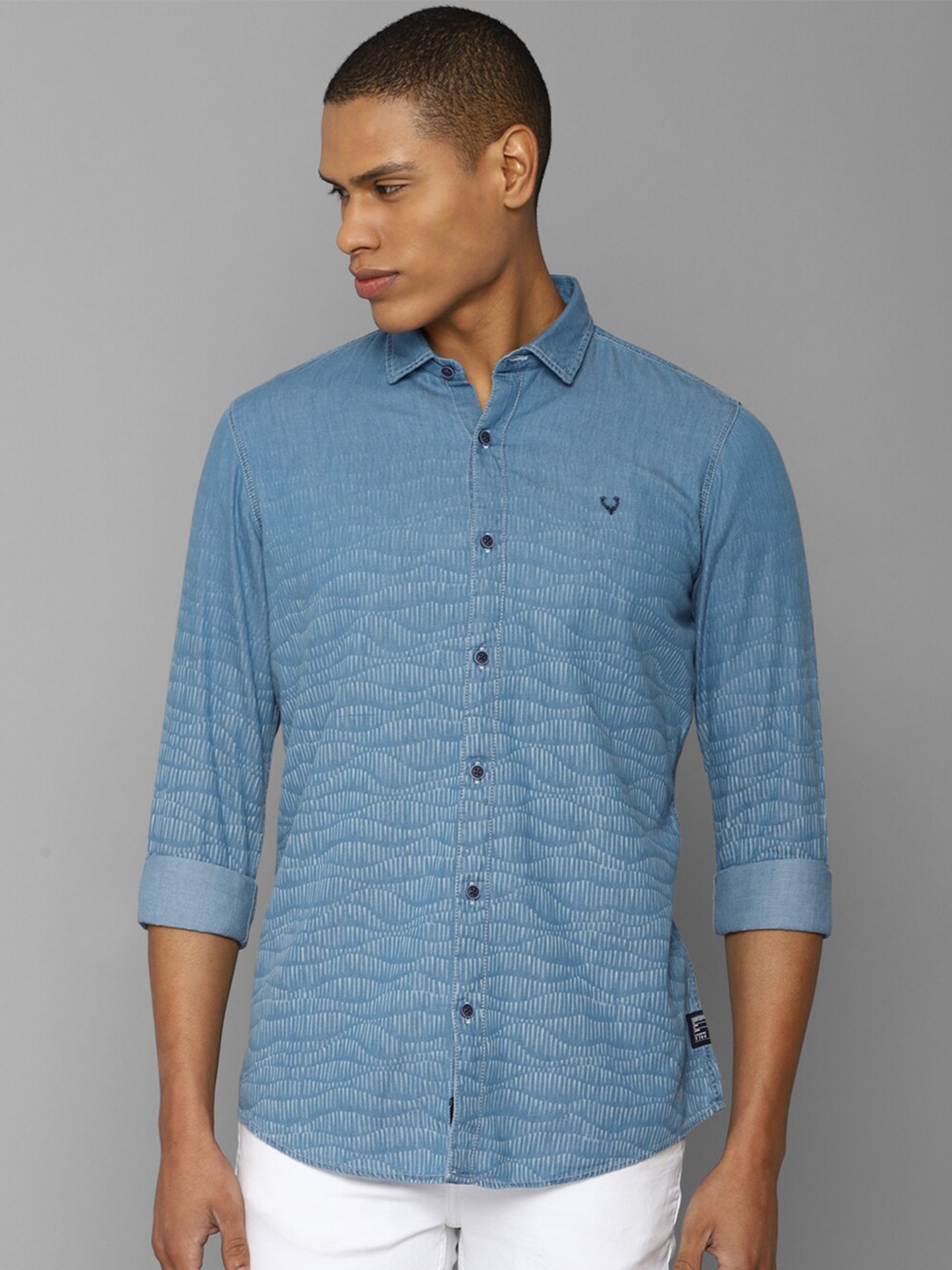 

Allen Solly Sport Men Printed Cotton Casual Shirt, Blue