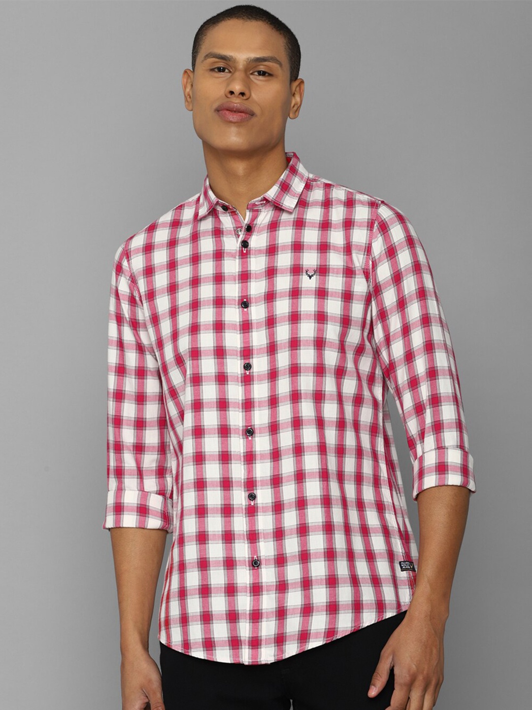 

Allen Solly Sport Men Red Gingham Checks Checked Casual Shirt