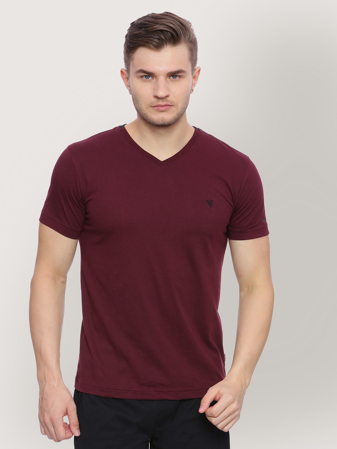 

Van Heusen Athleisure V-Neck Smart Tech Easy Stain Release T-Shirt, Maroon