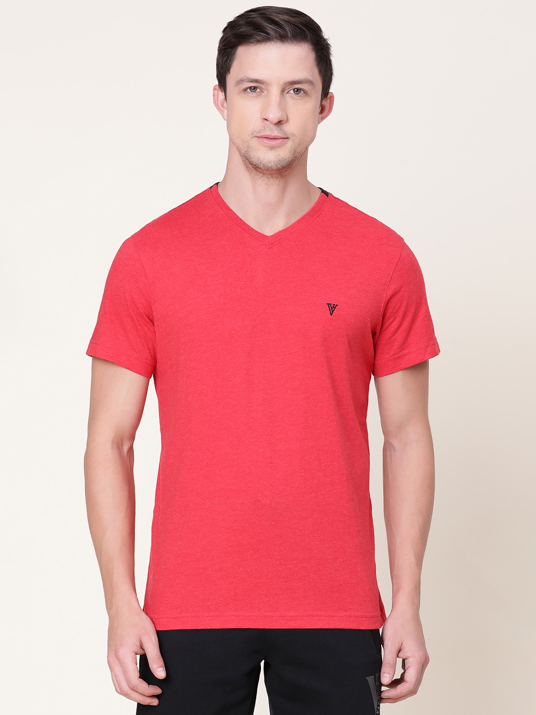 

Van Heusen Athleisure Men Solid Smart Tech Easy Stain Release T-Shirt, Red