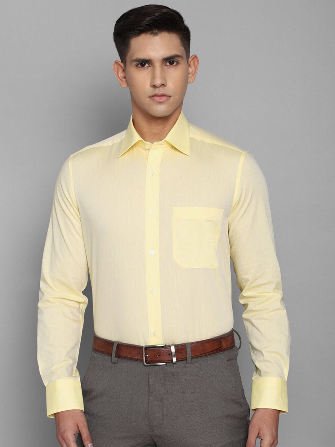 

Louis Philippe Men Cotton Formal Shirt, Yellow