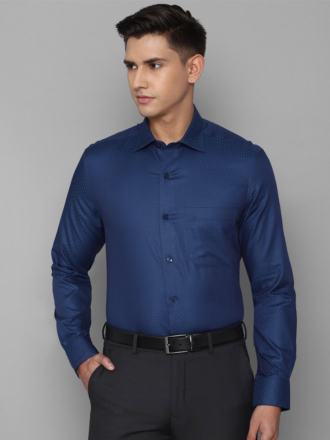 

Louis Philippe Men Cotton Formal Shirt, Blue