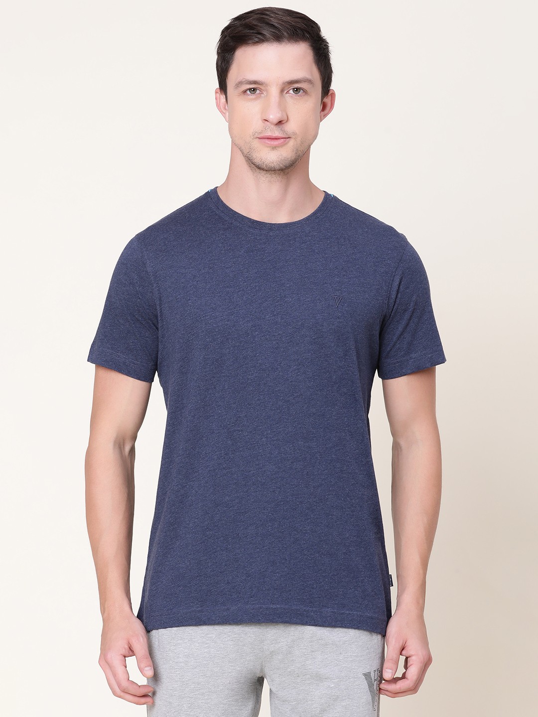 

Van Heusen Athleisure Solid Smart Tech Easy Stain Release T-Shirt, Blue
