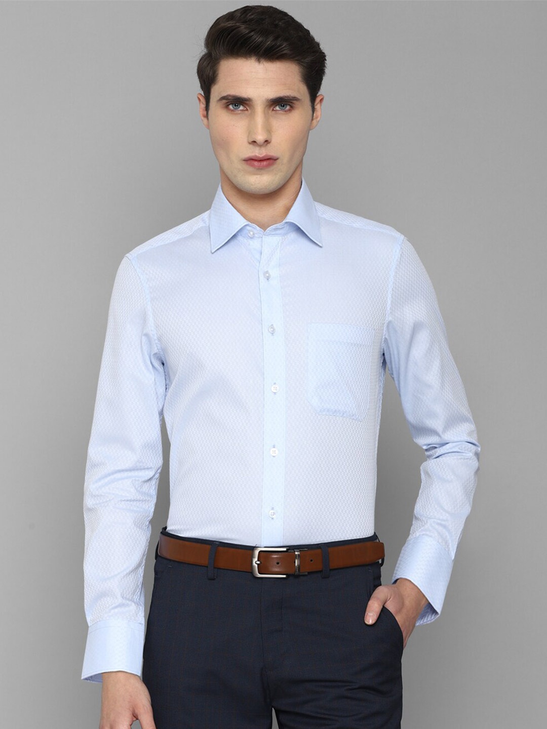 

Louis Philippe Men Pure Cotton Formal Shirt, Blue