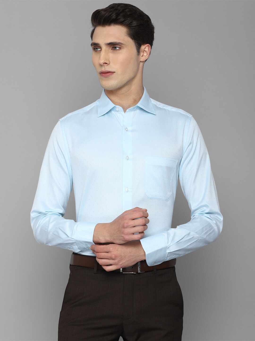 

Louis Philippe Men Pure Cotton Formal Shirt, Sea green