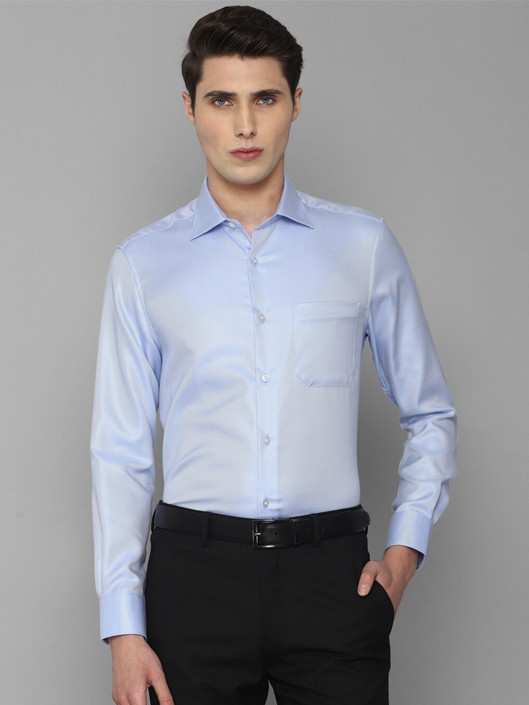 

Louis Philippe Men Pure Cotton Formal Shirt, Blue
