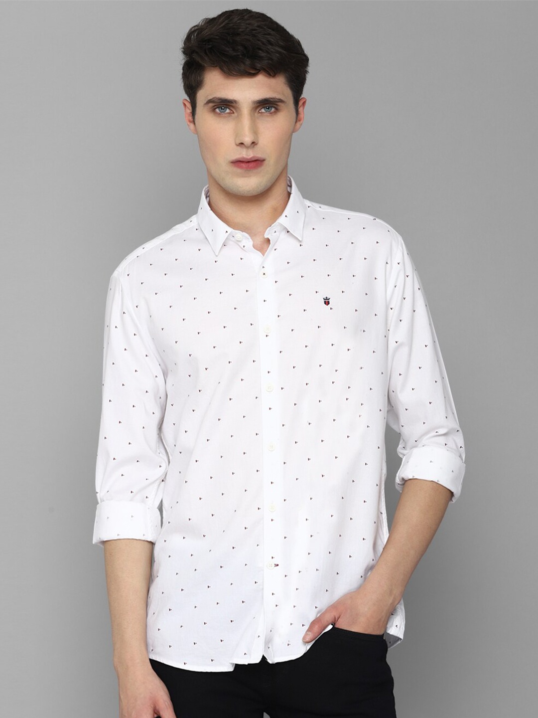 

Louis Philippe Sport Men Slim Fit Printed Pure Cotton Casual Shirt, White
