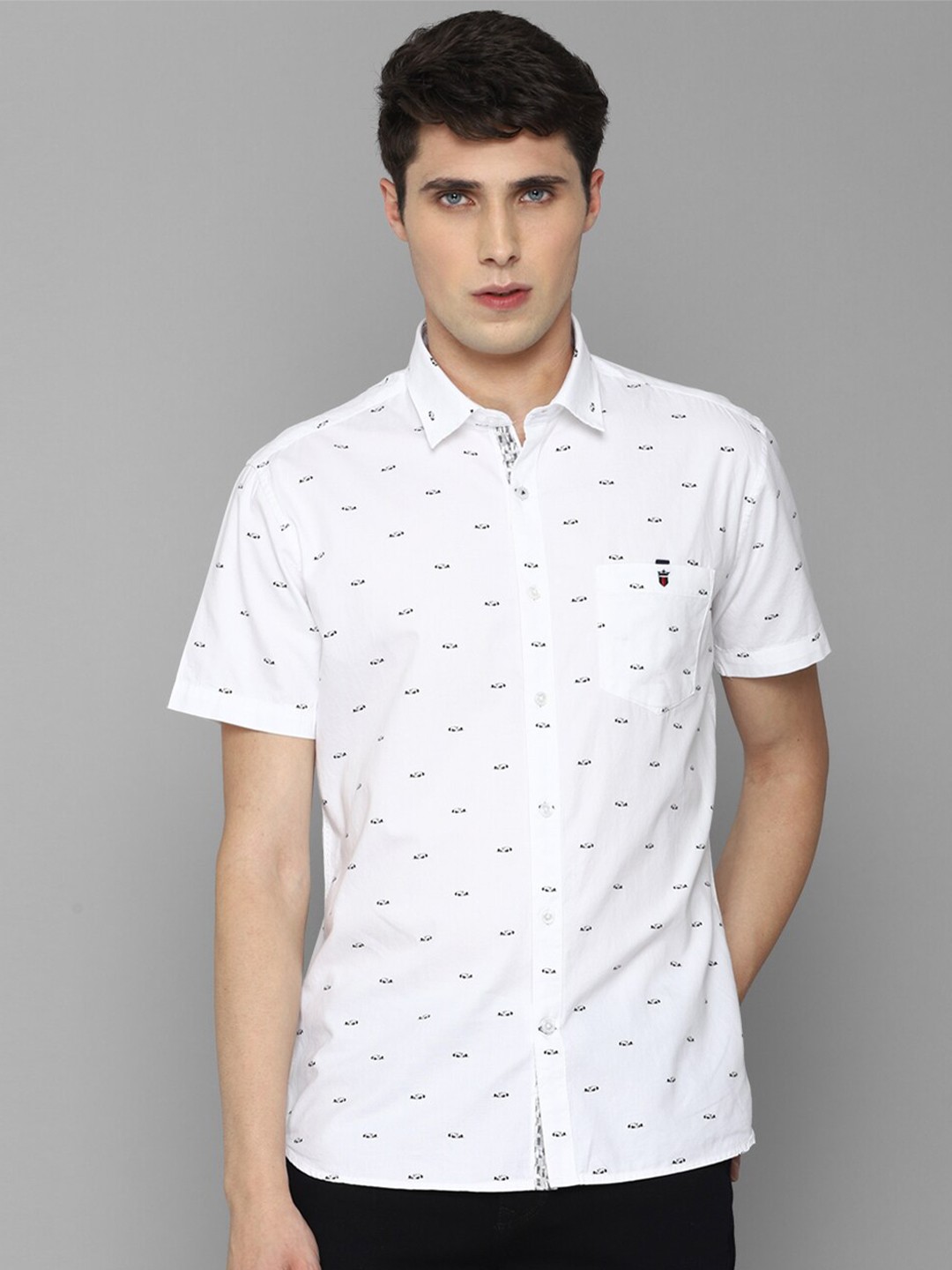 

Louis Philippe Sport Men Cotton Slim Fit Printed Casual Shirt, White