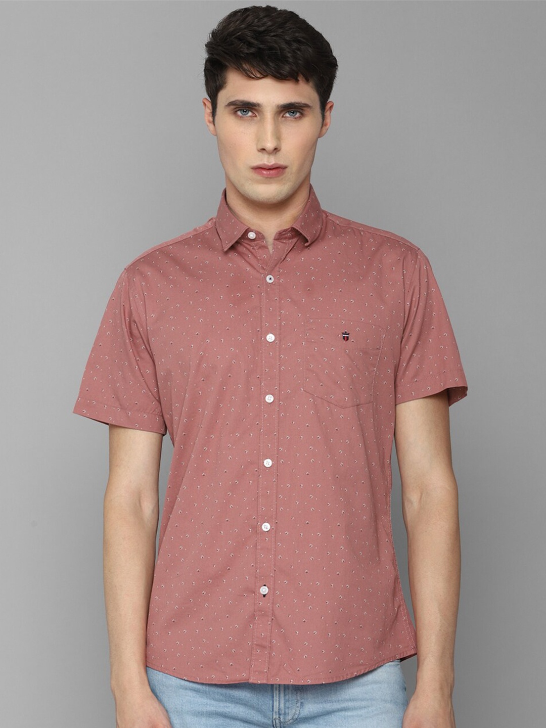 

Louis Philippe Sport Men Cotton Slim Fit Printed Casual Shirt, Pink