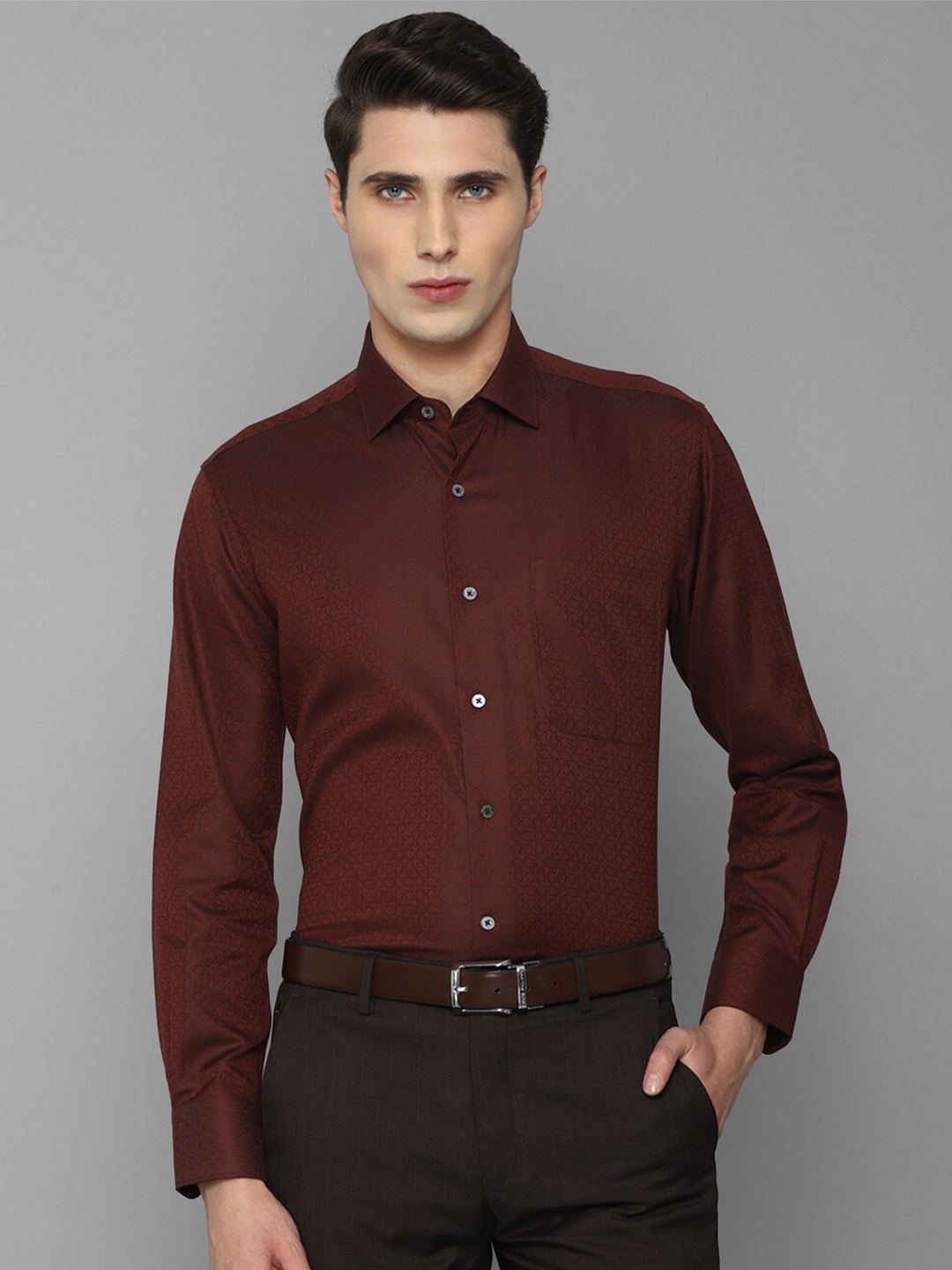 

Luxure by Louis Philippe Men Cotton Formal Shirt, Maroon