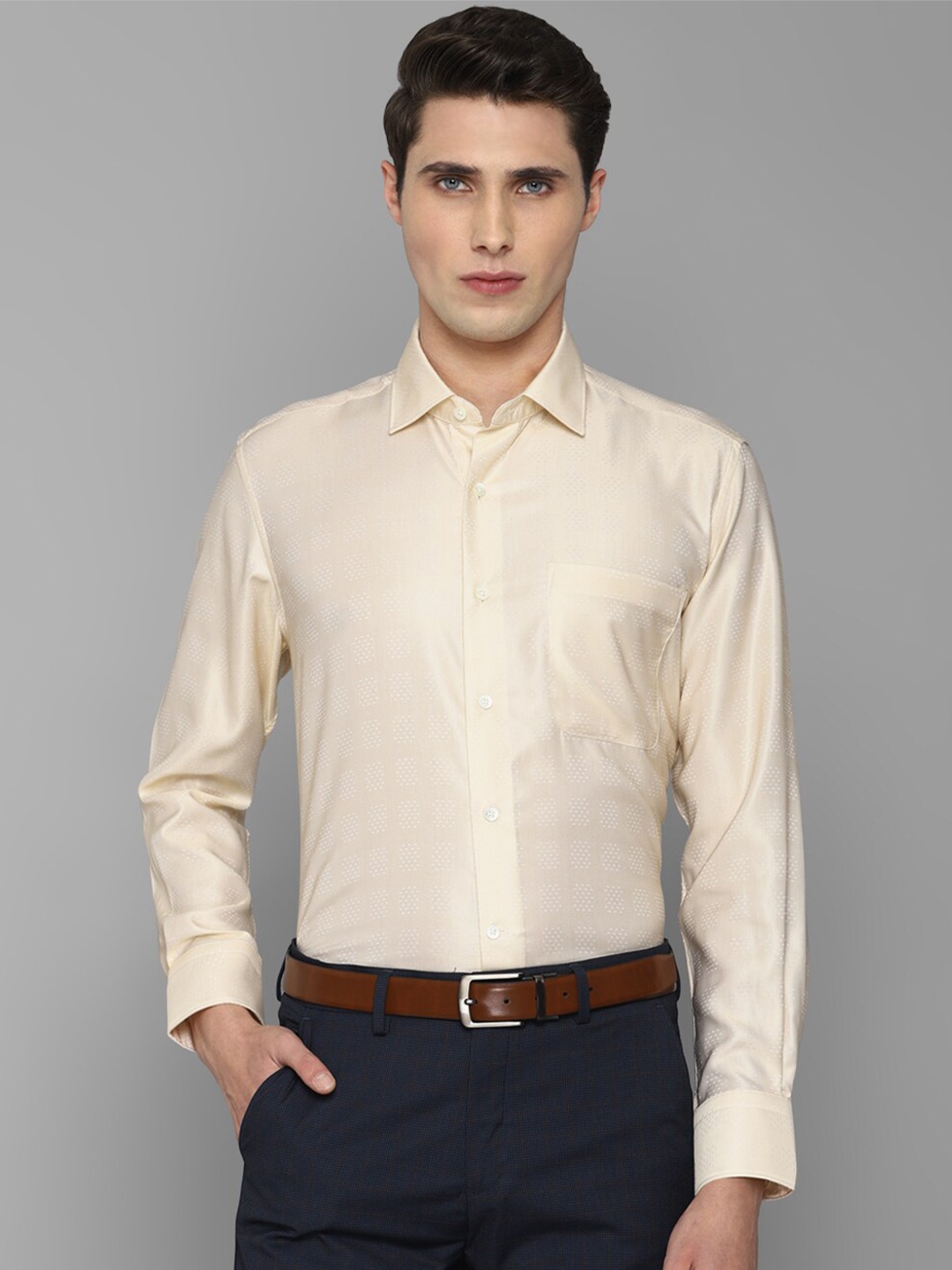 

Luxure by Louis Philippe Men Cotton Formal Shirt, Beige