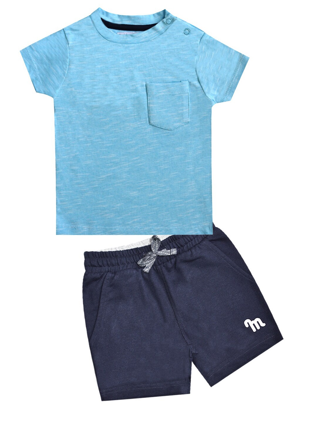 

milou Boys Pure Cotton T-shirt with Shorts, Blue