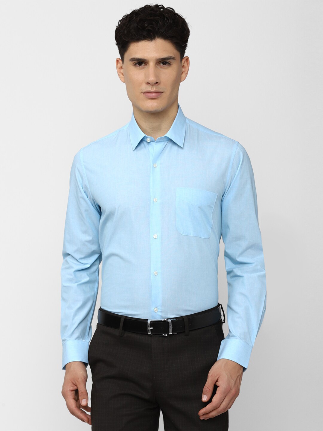 

Peter England Men Cotton Formal Shirt, Blue