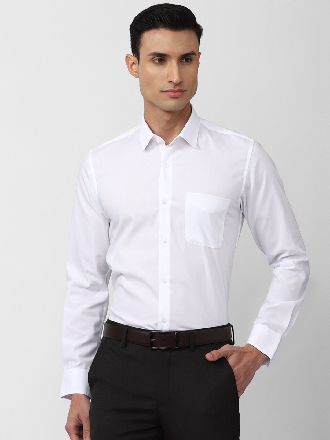 

Peter England Men Slim Fit Formal Cotton Shirt, White