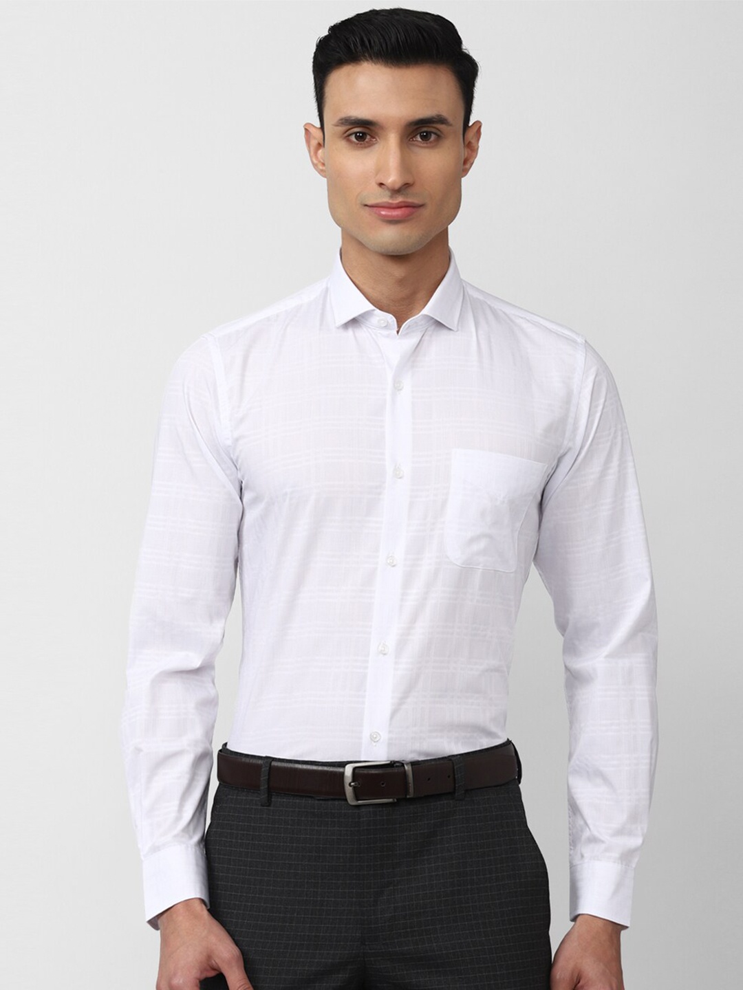 

Peter England Men Slim Fit Striped Formal Shirt, White