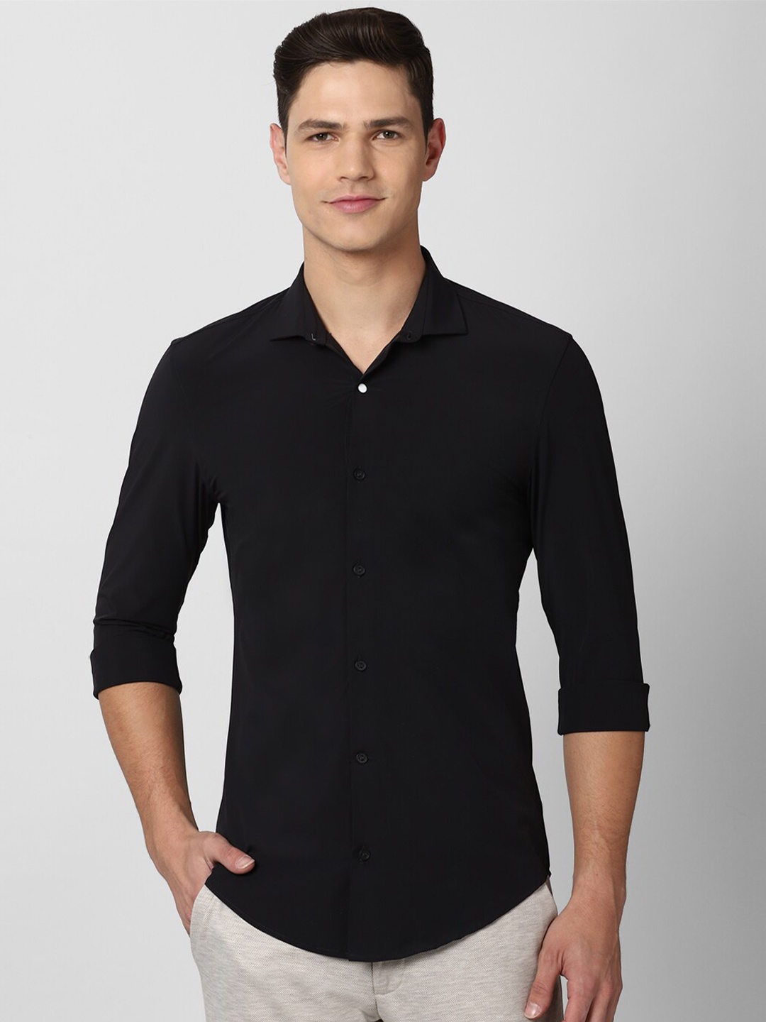 

Peter England Men Slim Fit Casual Shirt, Black