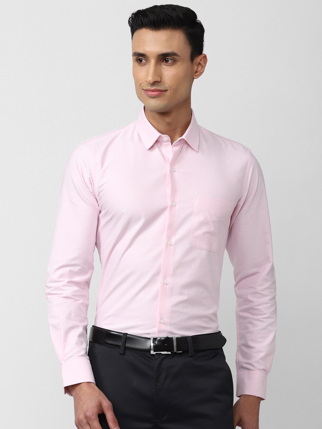 

Peter England Men Slim Fit Cotton Formal Shirt, Pink