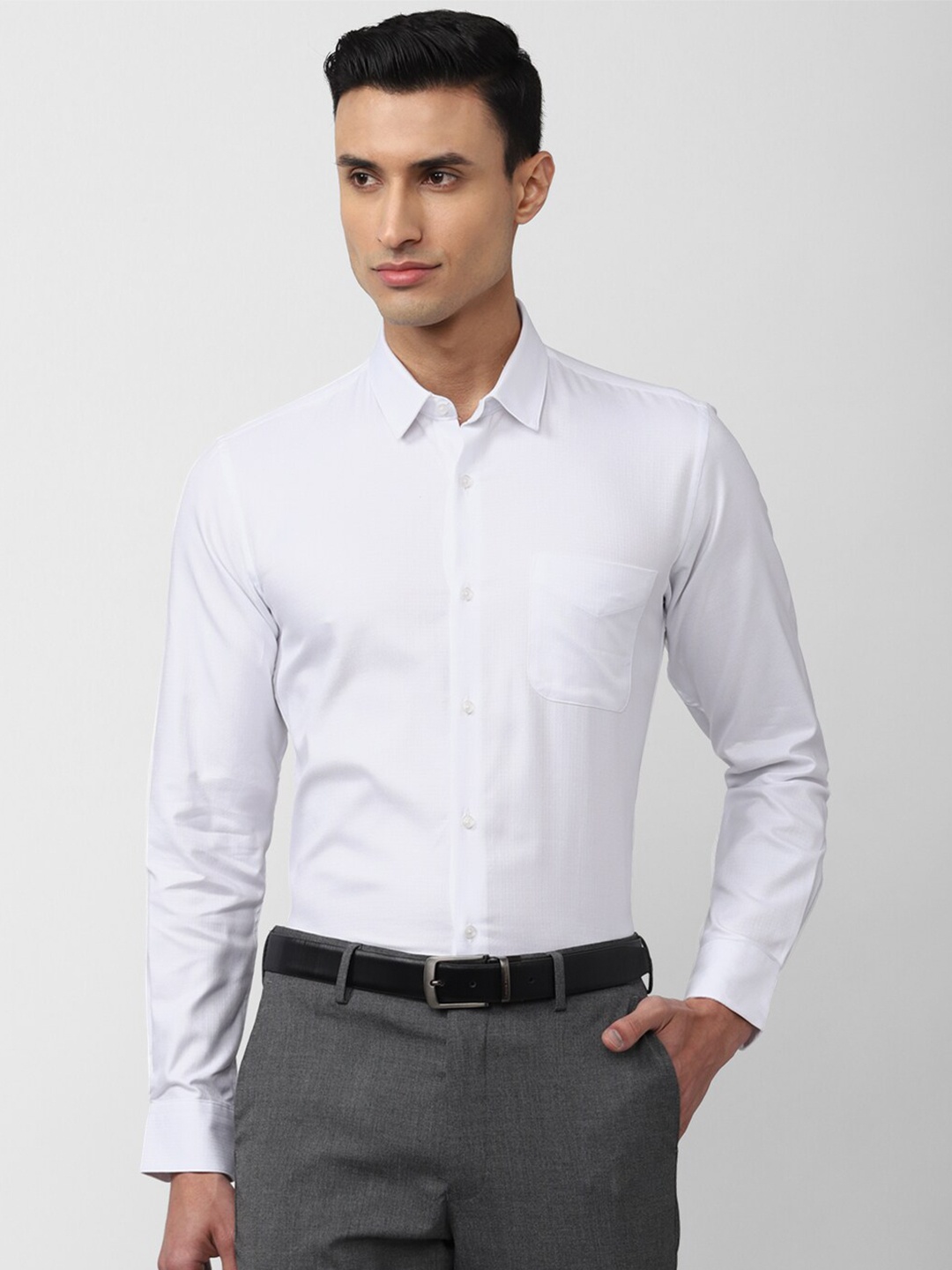 

Peter England Men Slim Fit Cotton Formal Shirt, White