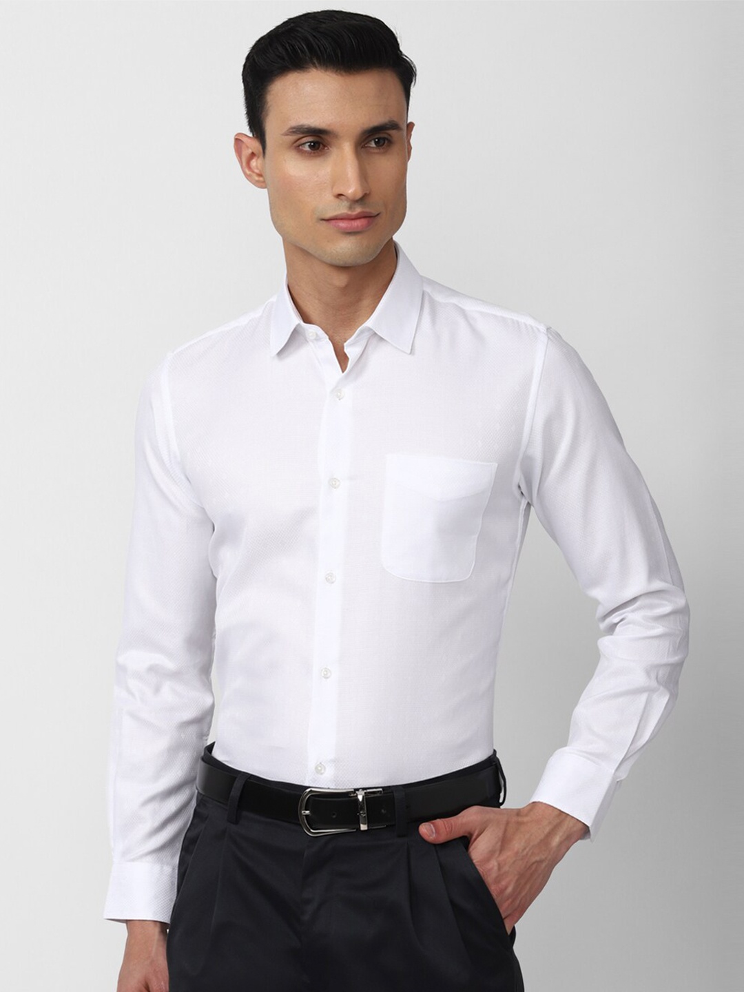 

Peter England Men Slim Fit Cotton Formal Shirt, White
