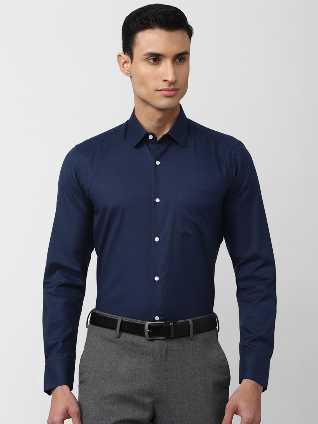 

Peter England Men Cotton Formal Shirt, Navy blue