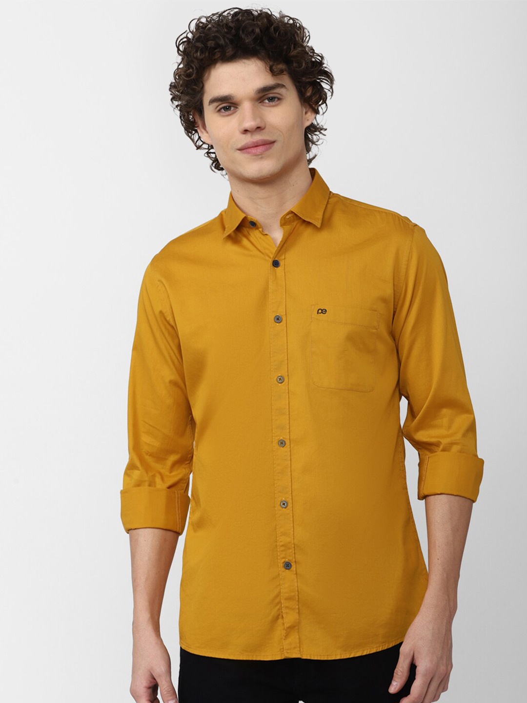 

Peter England Casuals Men Slim Fit Casual Cotton Shirt, Yellow