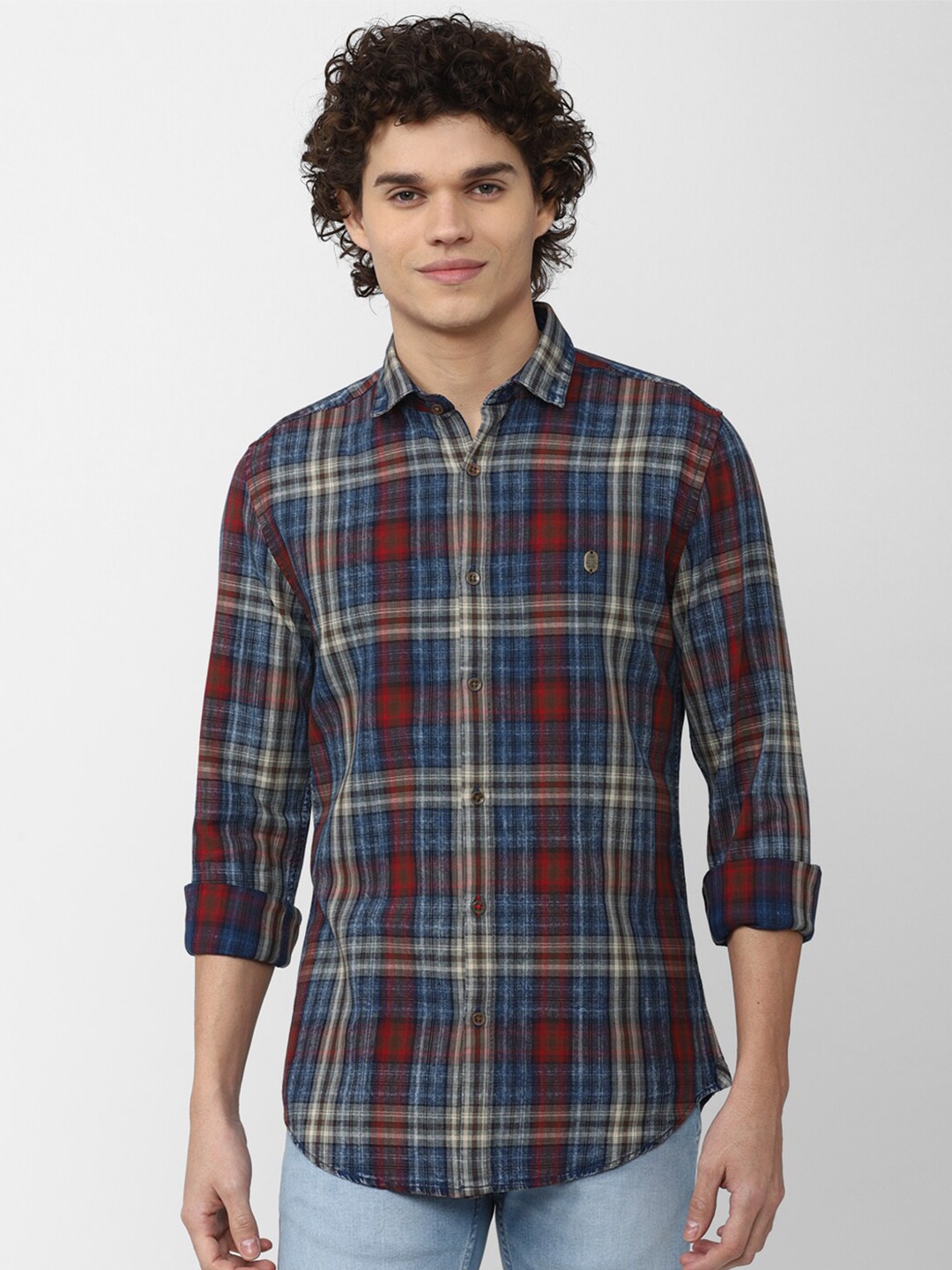 

Peter England Casuals Men Slim Fit Tartan Checked Casual Cotton Shirt, Multi