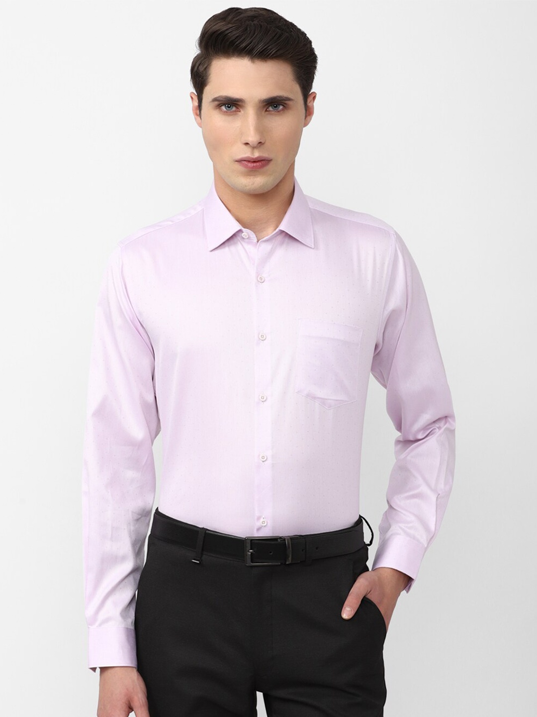 

Van Heusen Men Cotton Solid Formal Shirt, Purple