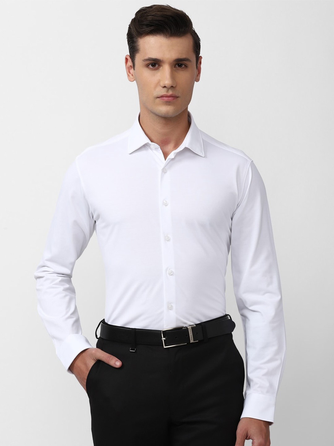 

Van Heusen Men Cotton Solid Slim Fit Formal Shirt, White