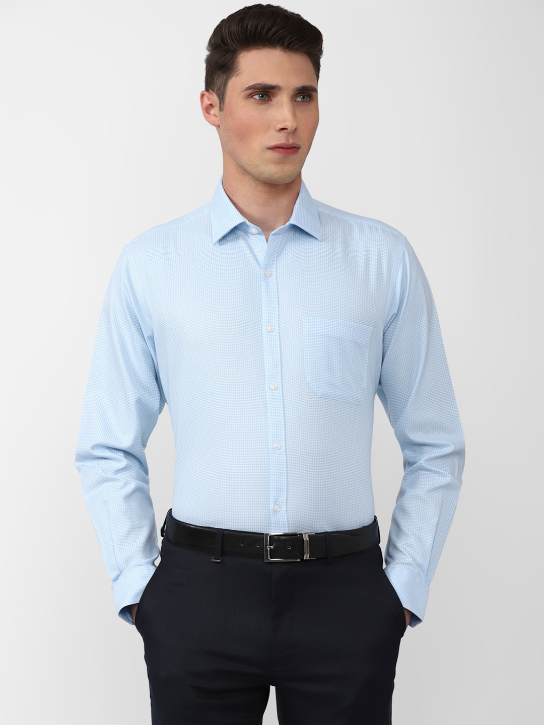 

Van Heusen Men Cotton Formal Shirt, Blue