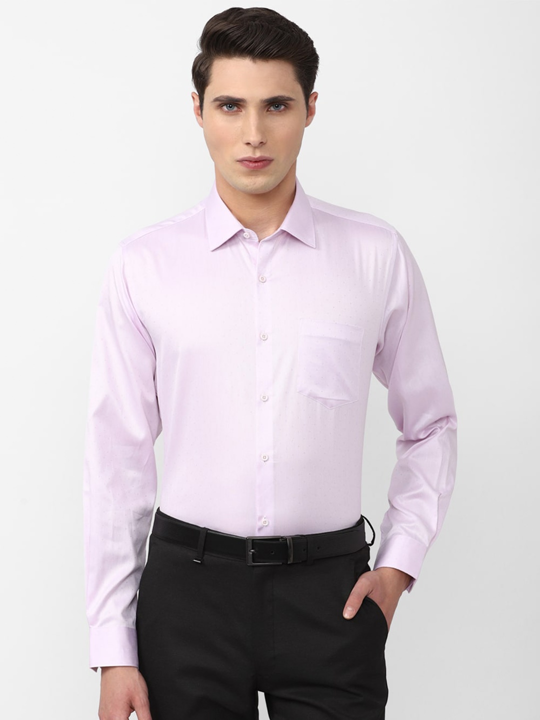 

Van Heusen Men Cotton Solid Formal Shirt, Purple