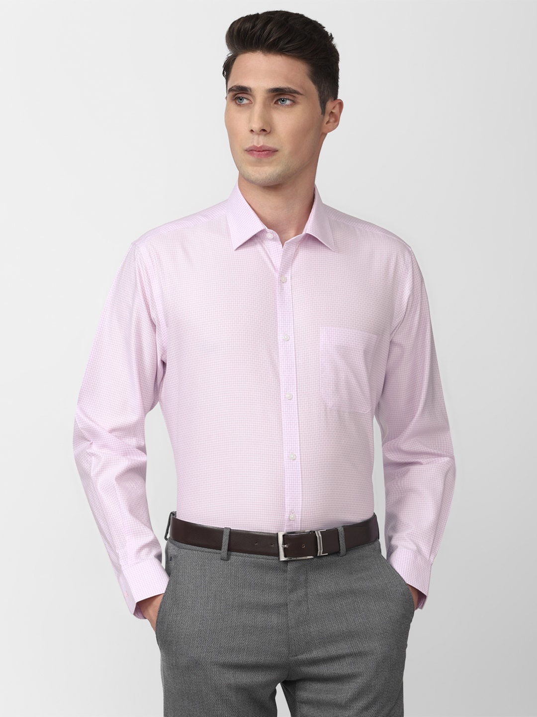 

Van Heusen Men Cotton Solid Formal Shirt, Pink