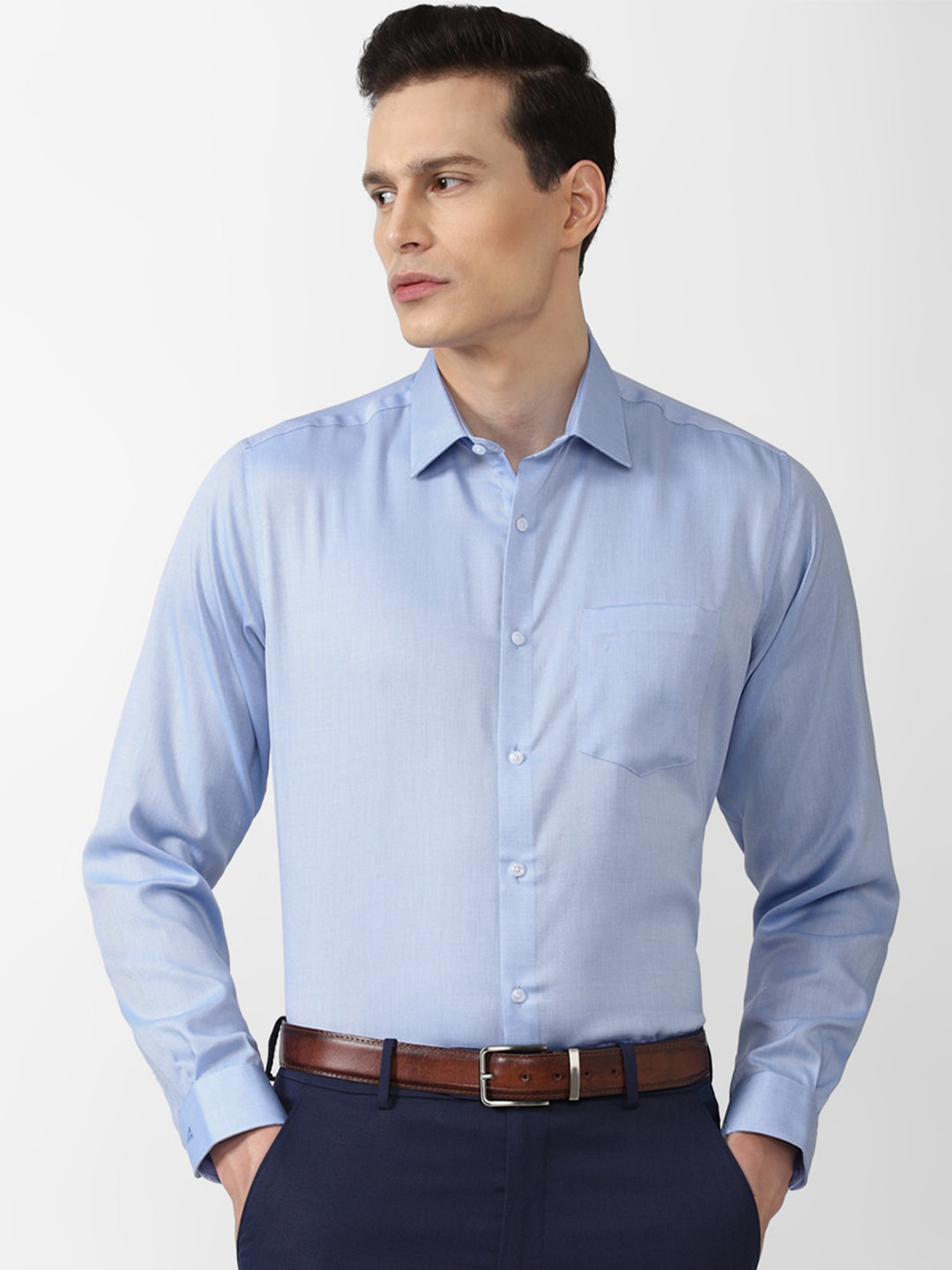 

Van Heusen Men Cotton Formal Shirt, Blue