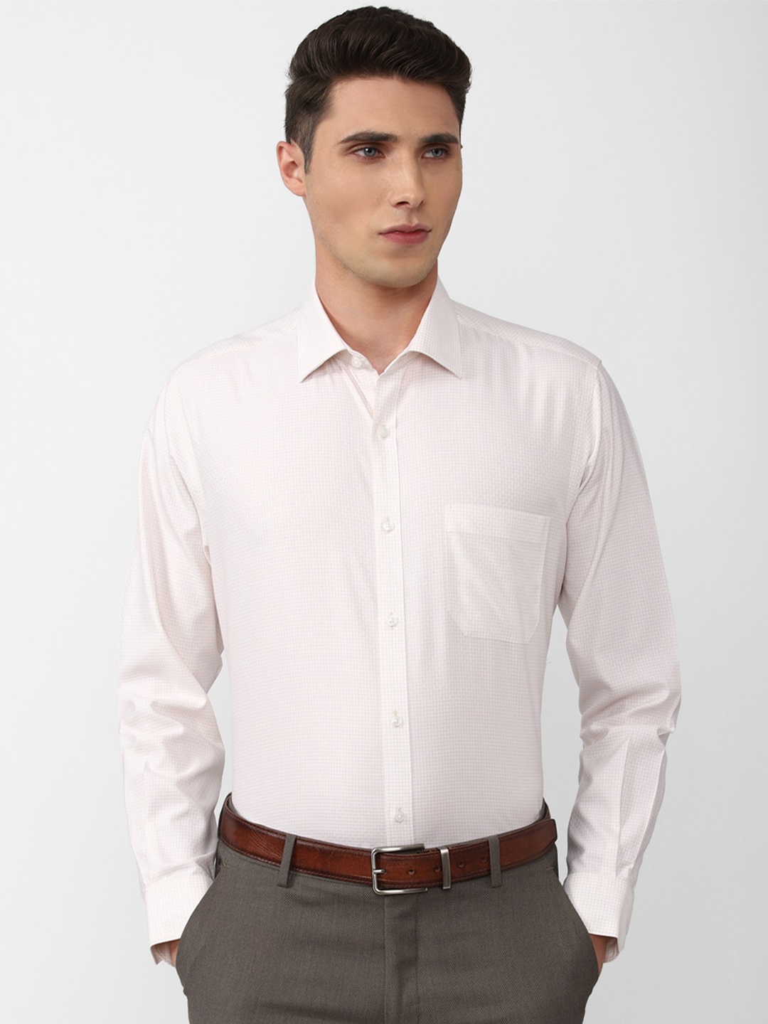 

Van Heusen Men Cotton Solid Formal Shirt, Cream