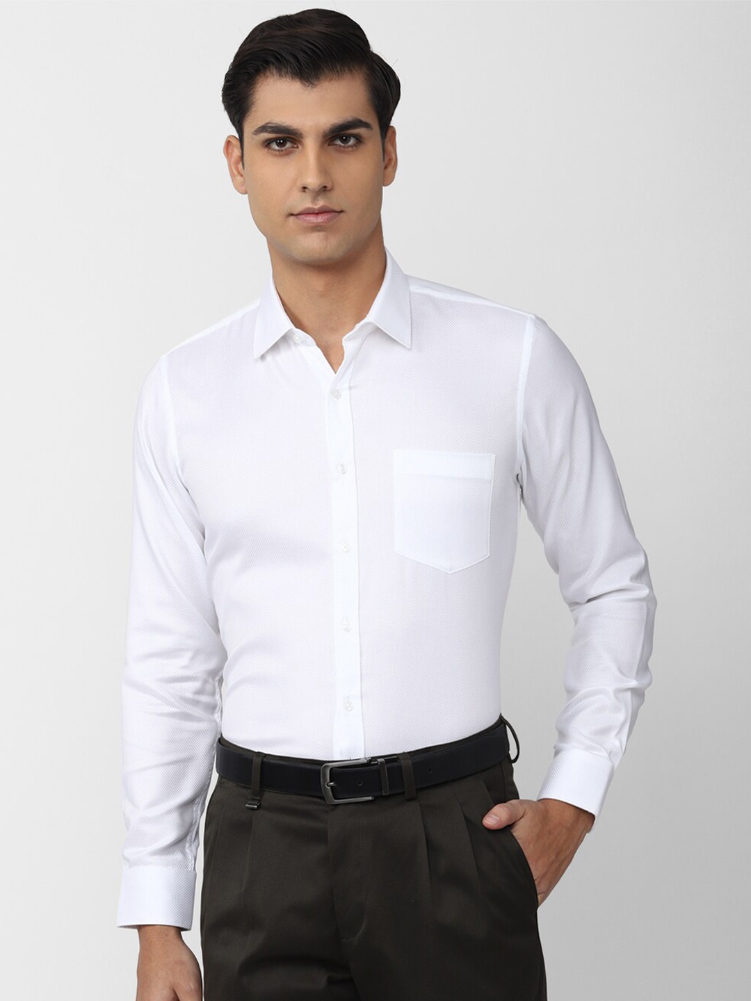 

Van Heusen Men Slim Fit Cotton Formal Shirt, White
