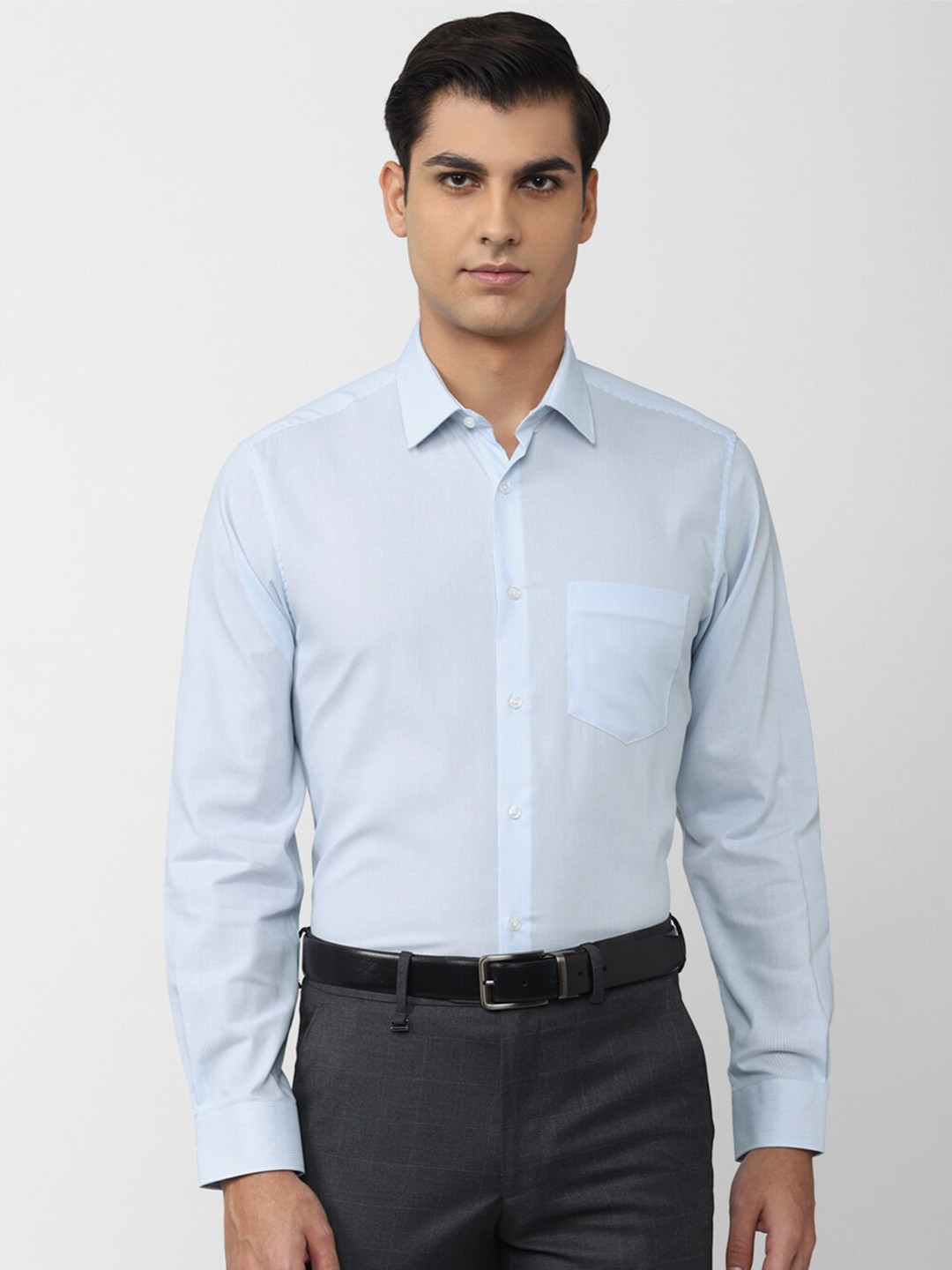 

Van Heusen Men Pure Cotton Formal Shirt, Blue