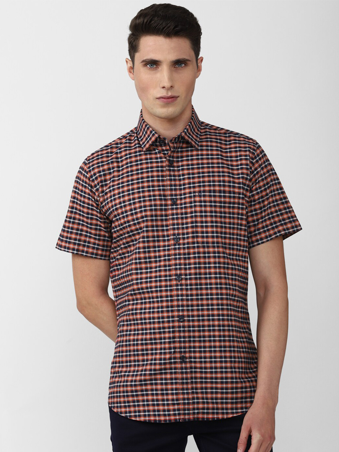

Van Heusen Sport Men Slim Fit Checked Pure Cotton Casual Shirt, Brown