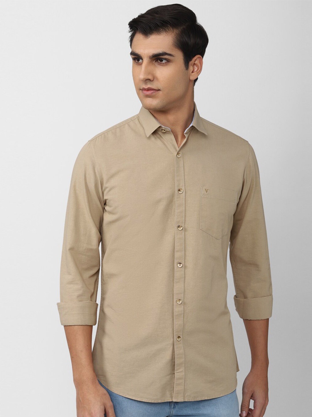 

Van Heusen Sport Men Slim Fit Pure Cotton Casual Shirt, Khaki