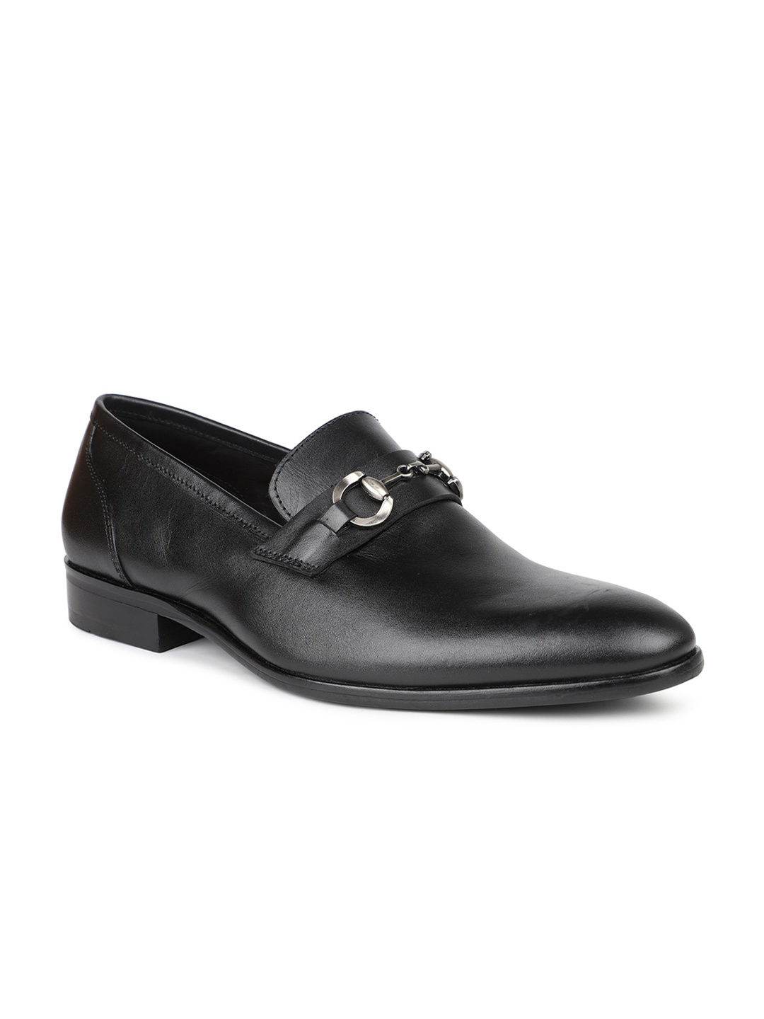 

ATESBER by Inc.5 Men Leather Formal Loafers, Black