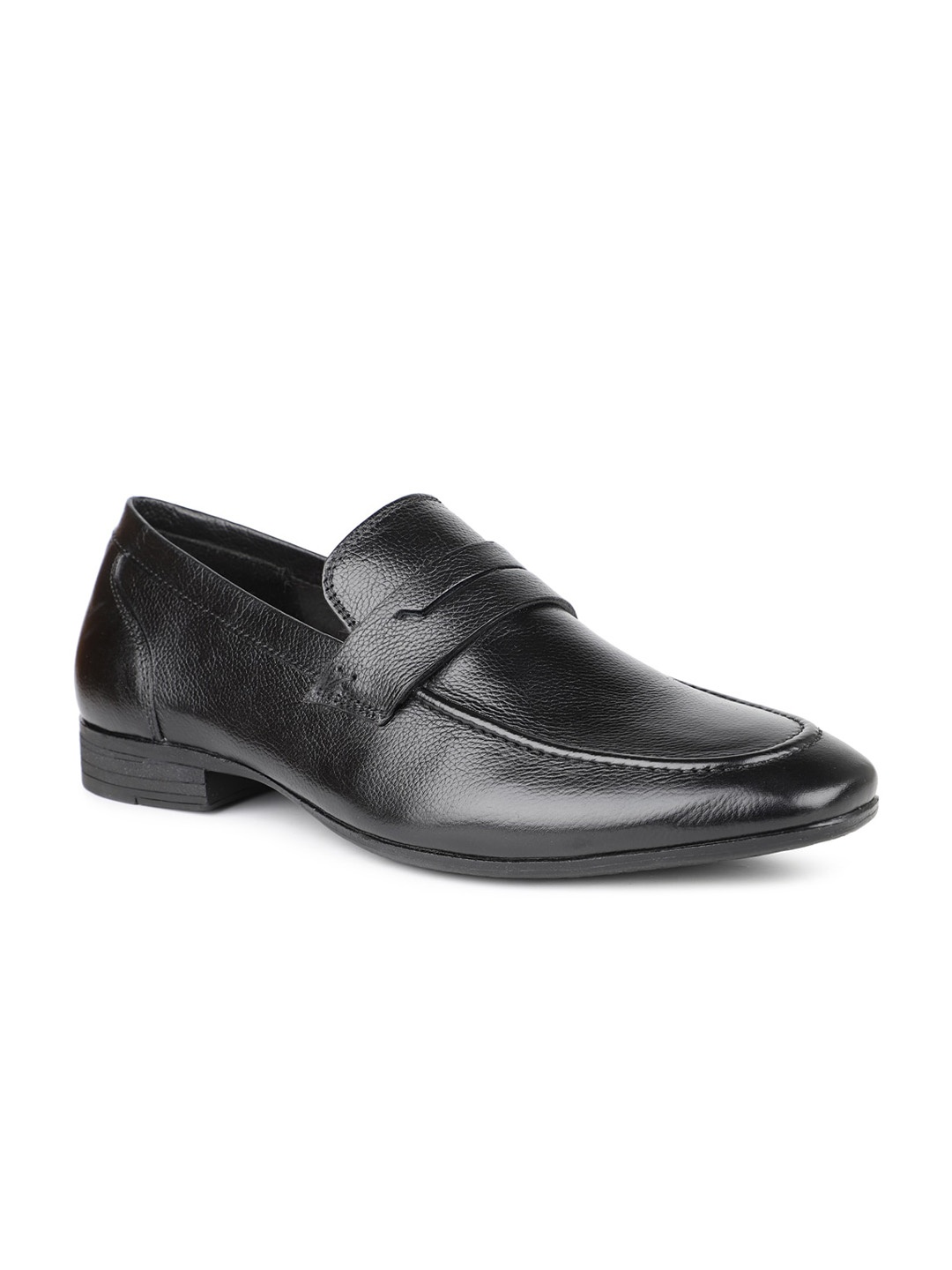 ATESBER by Inc.5 Men Leather Formal Loafers, Black