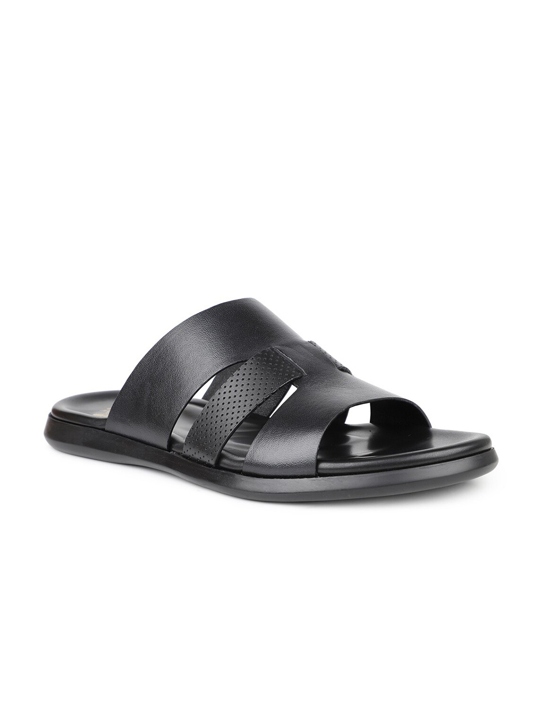 

ATESBER by Inc.5 Men Leather Comfort Sandals, Black