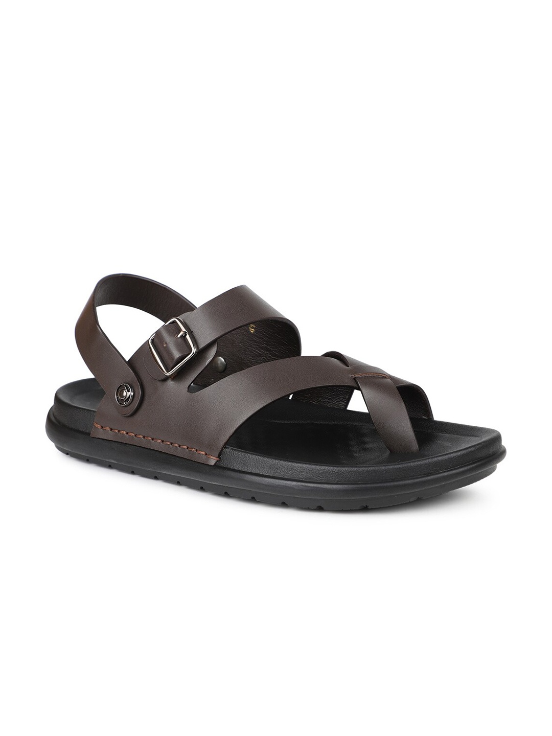 

ATESBER by Inc.5 Men Leather Comfort Sandals, Brown