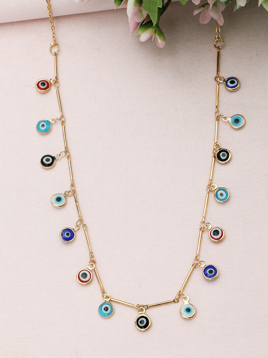 

AccessHer Brass Gold-Plated Evil Eye Chain