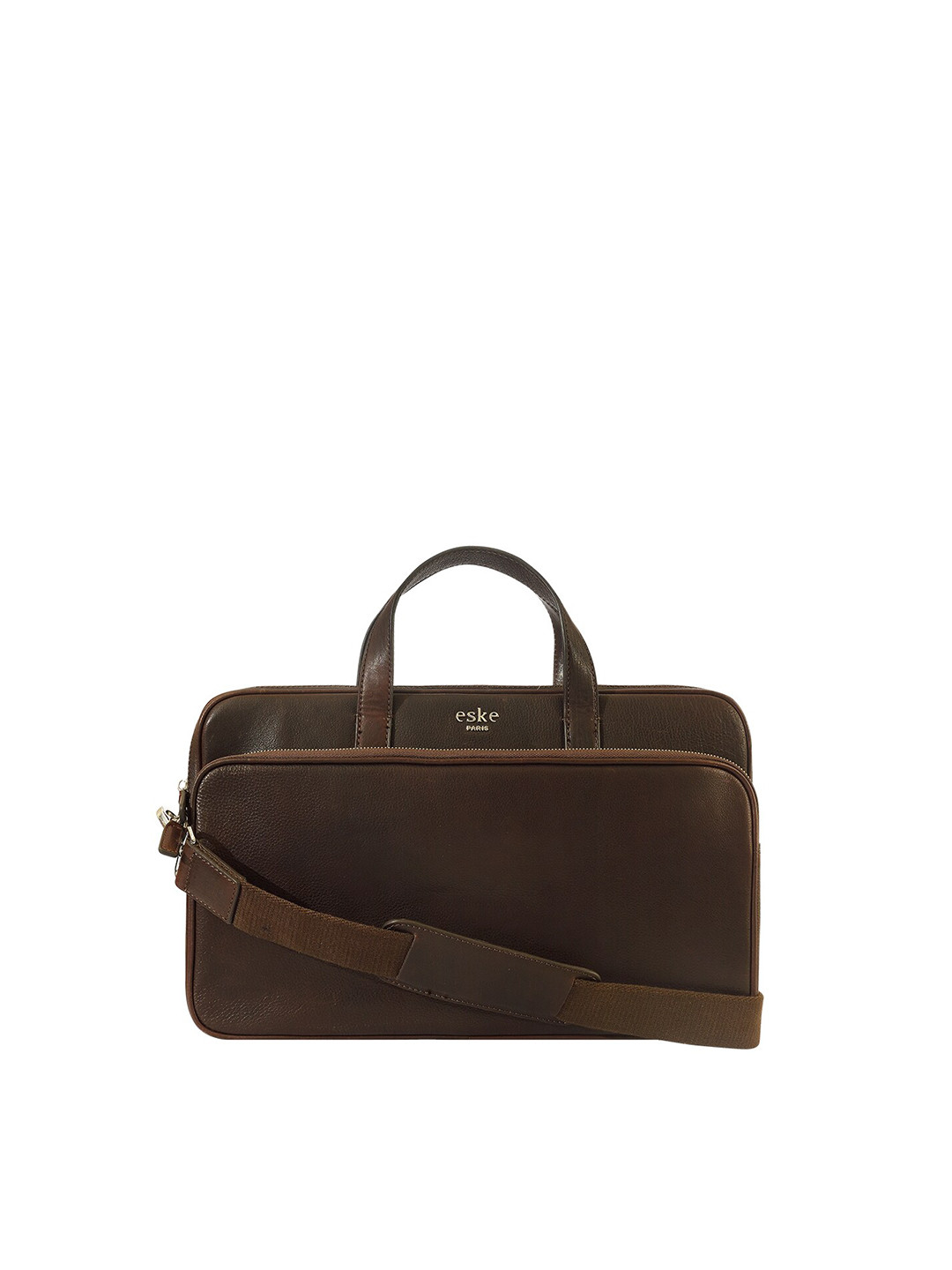 

Eske Men Textured Leather Laptop Bag, Brown