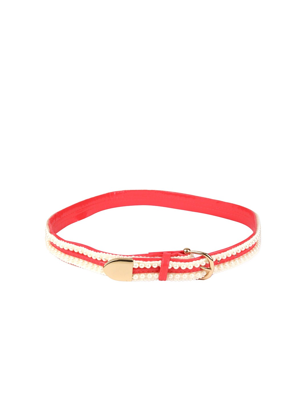 

Spiky Unisex Kids Embellished Leather Belt, Red