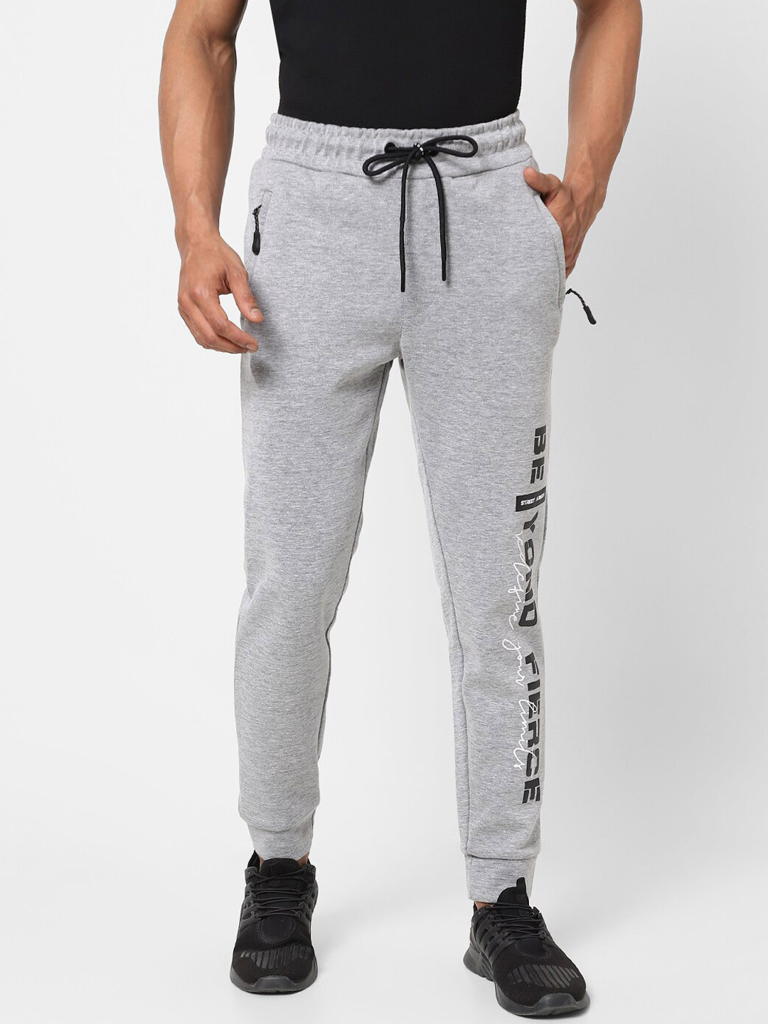 

Street Armor by Pantaloons Men Printed Joggers, Grey melange