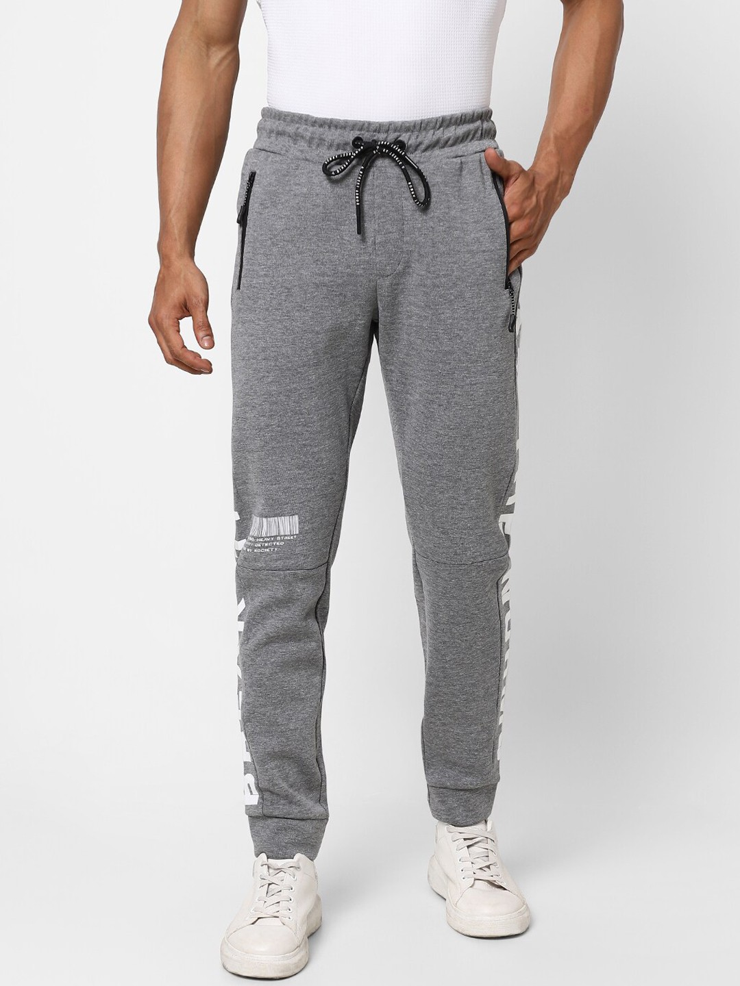 

Street Armor by Pantaloons Men Printed Joggers, Grey melange