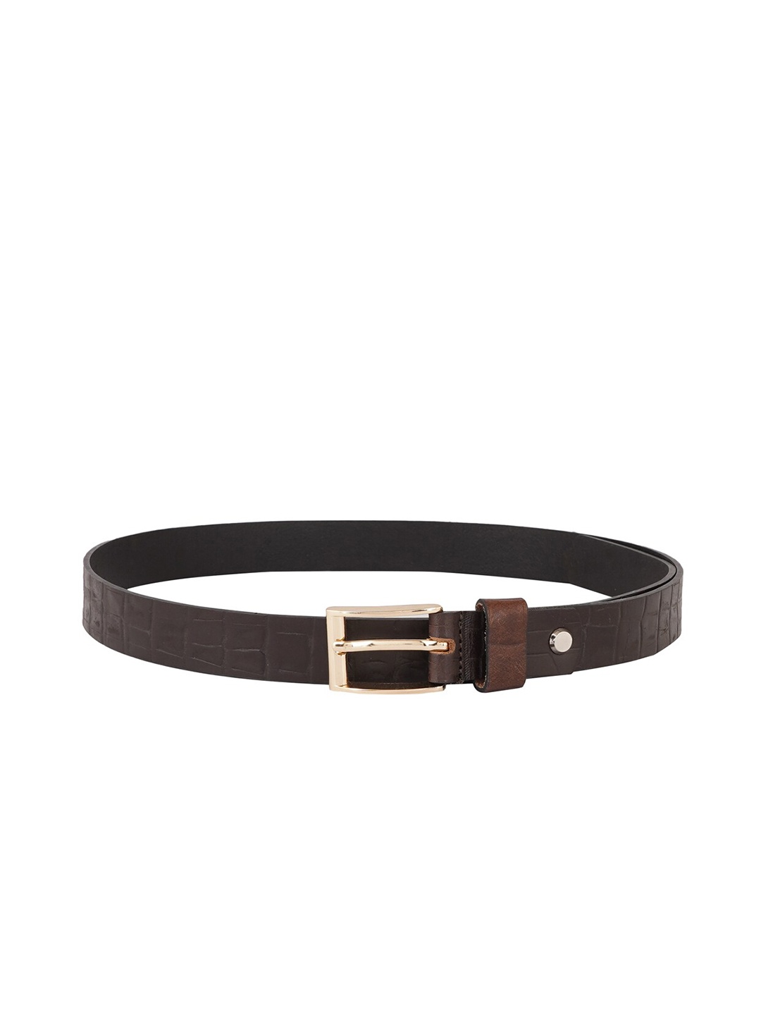 

Style Shoes Women Textured Leather Belt, Brown