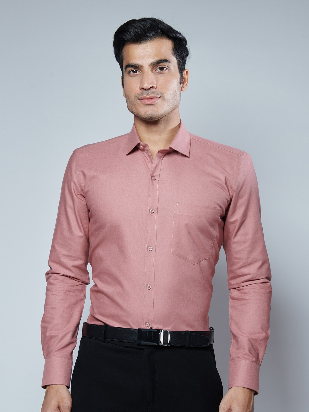 

MARK & ALBERT Men Pink Classic Slim Fit Cotton Casual Shirt