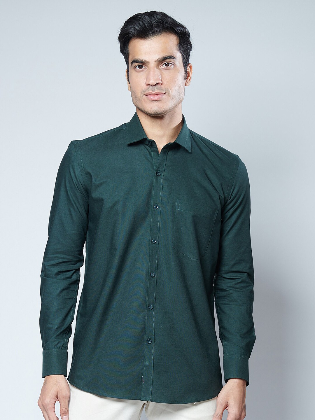 

MARK & ALBERT Men Classic Slim Fit Cotton Casual Shirt, Teal