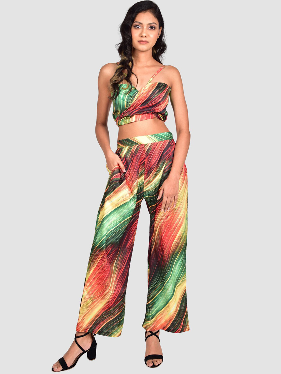 

Rajoria Instyle Women Digital Abstract Print Polyester Swimwear Set, Red